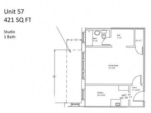Taymil 50 Broadway Studio Floor Plan